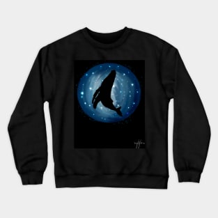 Spacial Humpback Whale - Black Crewneck Sweatshirt